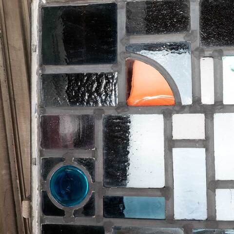 #48135 23x31 Vintage Stained Glass Window Panel image 8