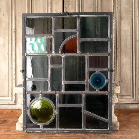 #48135 23x31 Vintage Stained Glass Window Panel image 2