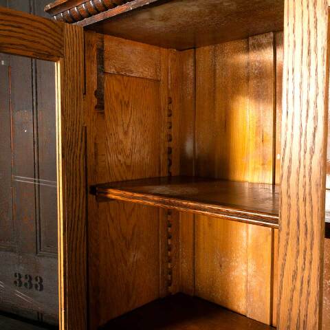 #48156 Antique Oak Two Door Bookcase image 7