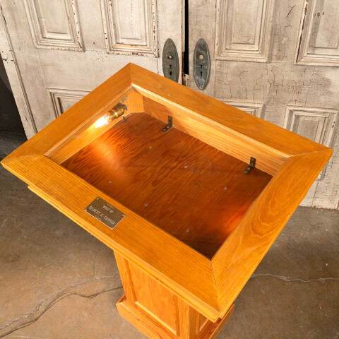 #48157 Salvaged Oak Podium Stand Display Case image 3