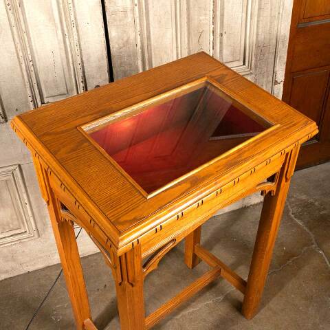#48158 Salvaged Oak Podium Stand Display Case image 2