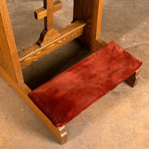 #48161 Antique Oak Church Kneeler Prayer Bench image 2