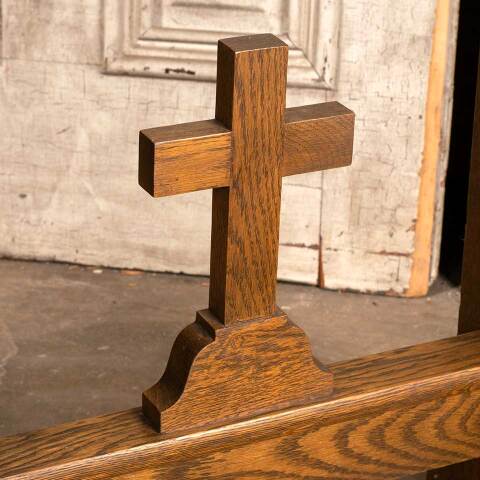 #48161 Antique Oak Church Kneeler Prayer Bench image 3