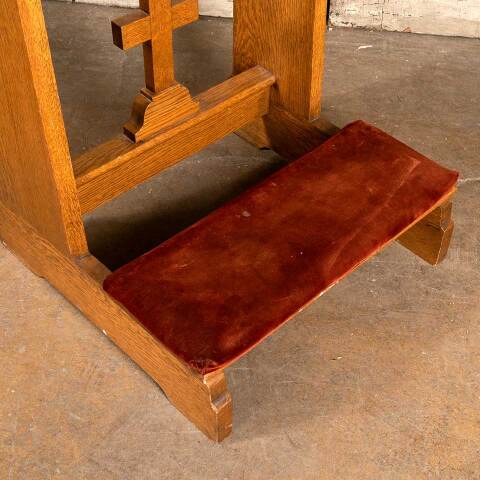 #48162 Antique Oak Church Kneeler Prayer Bench image 2