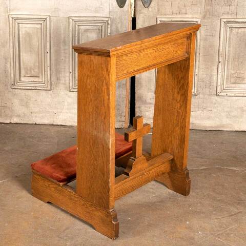 #48162 Antique Oak Church Kneeler Prayer Bench image 6