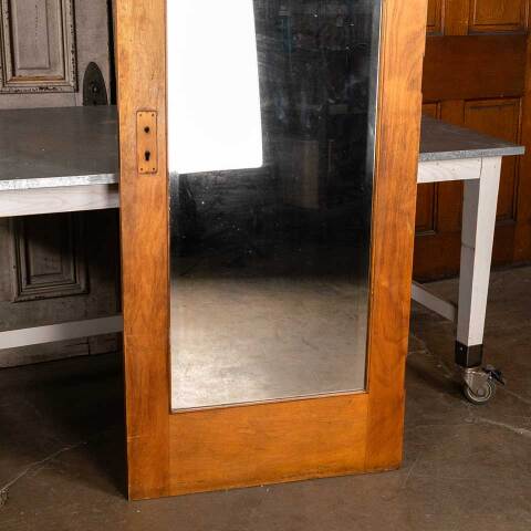 #48187 30x80 Antique 2 Panel Interior Door w/ Mirror image 3