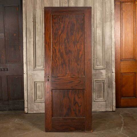 #48189 30x79 Salvaged 2 Panel Oak Interior Door image 4