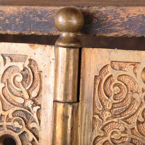 #48249 Antique Ornate Bronze Door Hinge Hardware image 4