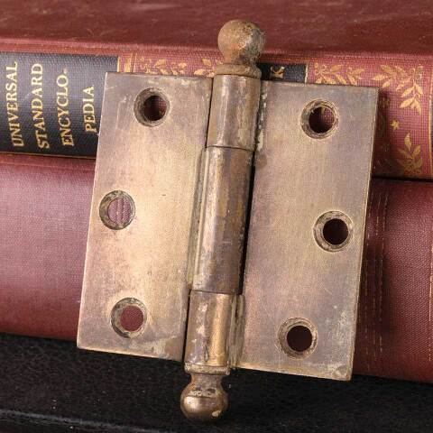 #48319 2 1/2" Antique Stanley Ball Finial Door Hinges image 2