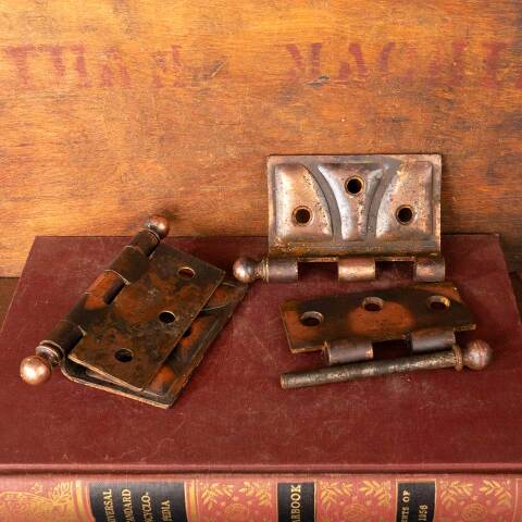 #48326 Antique Japanned Offset Door Hinges image 3