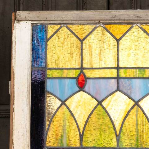 #48359 24x20 Antique Stained Glass Window image 6