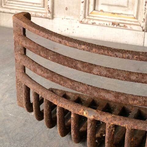 #48370 Antique Cast Iron Fireplace Coal Basket image 3