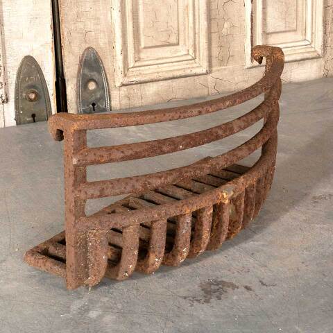 #48370 Antique Cast Iron Fireplace Coal Basket image 5