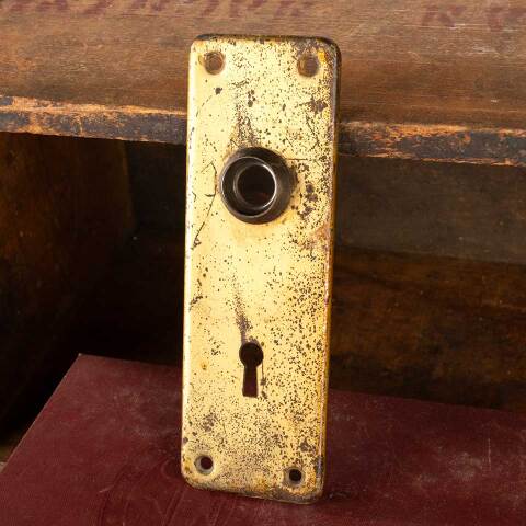 #48428 Antique Metal Doorknob Backplate Hardware image 4