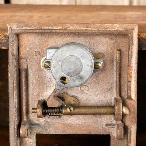 #48475 Salvaged Antique Post Office Box Door image 8