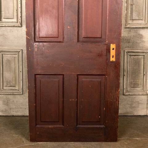 #48508 30x77 Antique 4 Panel Pine Interior Door image 3