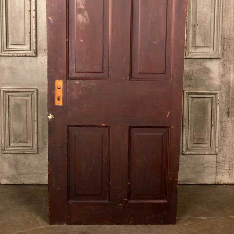 #48508 30x77 Antique 4 Panel Pine Interior Door image 7