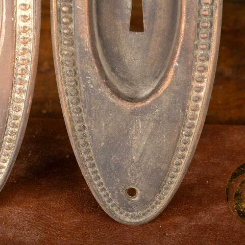 #48518 Antique Brass Oval Pocket Door Pull Handles image 5