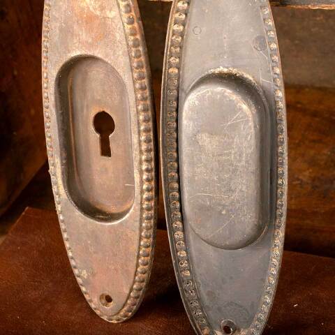 #48519 Antique Oval Pocket Door Pull Handles image 5