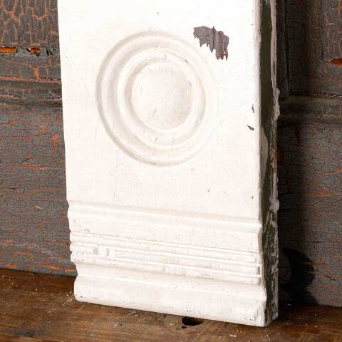 #48548 Antique Painted Wood Rosette Trim Block image 3