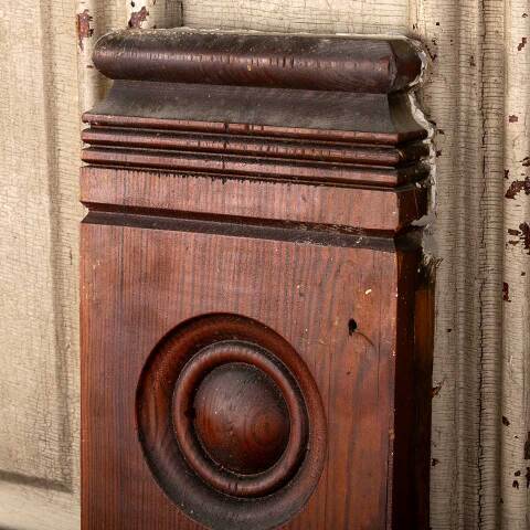 #48550 Salvaged Antique Wood Rosette Trim Block image 2