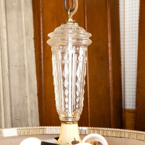 #48559 Salvaged Vintage Pressed Glass Chandelier image 6