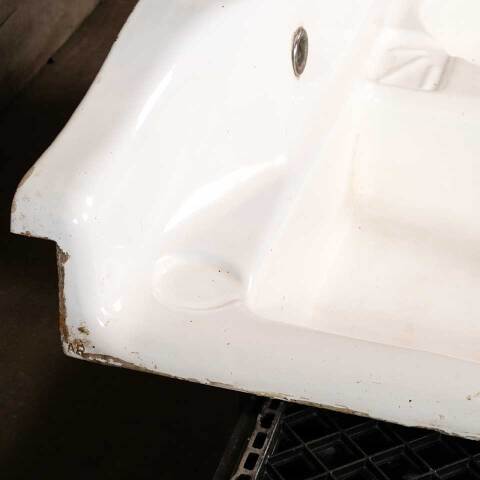 #48573 Antique Cast Iron Porcelain Enameled Sink image 3