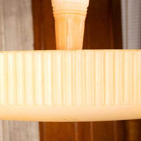 #48580 Vintage Glass Chandelier 3 Bulb Light Fixture image 4