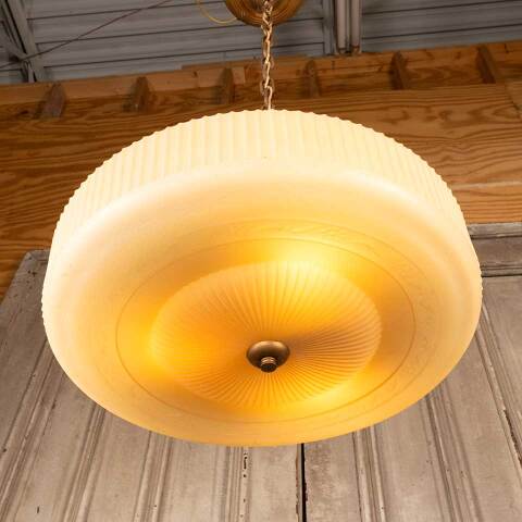 #48580 Vintage Glass Chandelier 3 Bulb Light Fixture image 6