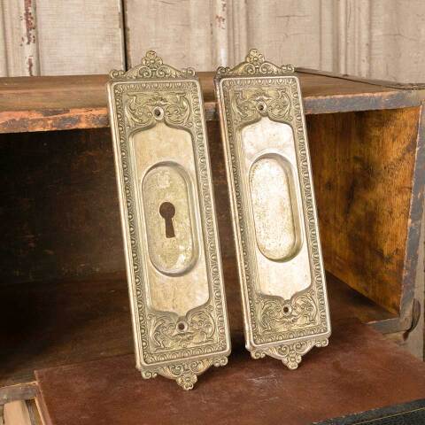#48616 Antique Corbin Pocket Door Pull Handles image 2