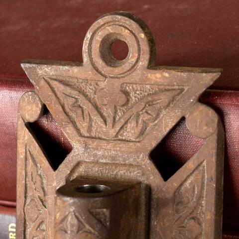 #48624 Antique Cast Iron Oil Lamp Wall Bracket image 3