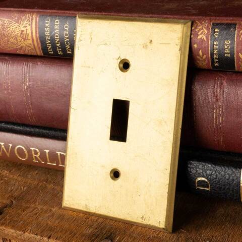 #48626 Vintage Brass Toggle Light Switch Cover image 2