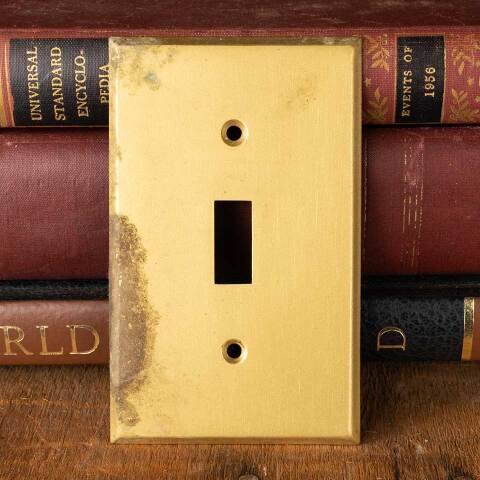 #48626 Vintage Brass Toggle Light Switch Cover image 5