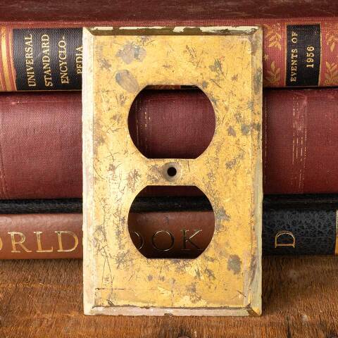 #48631 Vintage Brass Electric Outlet Cover image 6