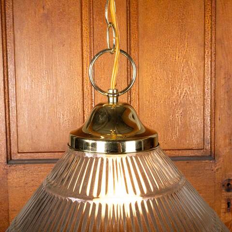 #48645 Modern Clear Ribbed Pendant Light Fixture image 6