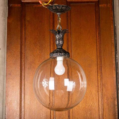 #48670 Salvaged Modern Clear Globe Light Fixture image 2