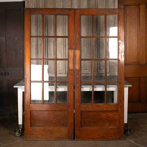 #48678 60x79 Antique Oak 12 Lite French Doors image 5