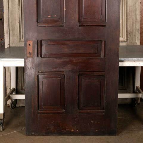 #48689 40x95 Salvaged Antique 5 Panel Interior Door image 5