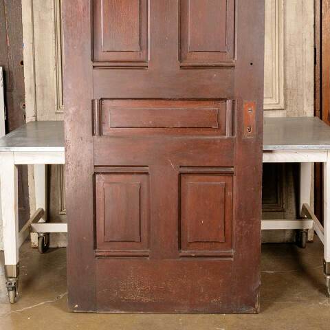 #48690 38x96 Salvaged Antique 5 Panel Interior Door image 3