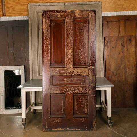 #48691 40x89 Salvaged Antique 5 Panel Interior Door image 6