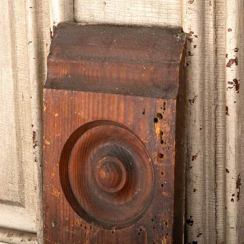 #48720 Salvaged Antique Wood Rosette Trim Block image 2