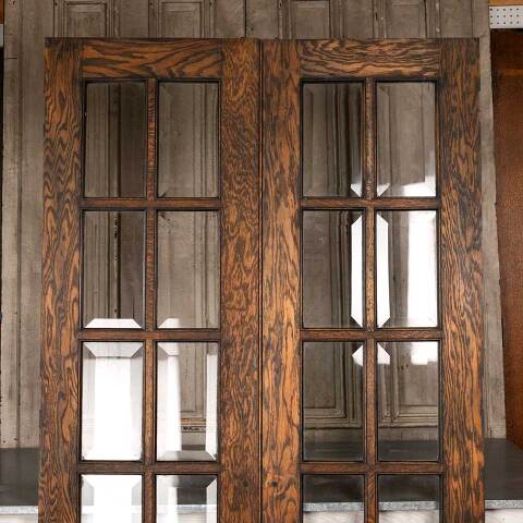 #48854 48x84 Antique Oak 10 Lite French Doors image 5