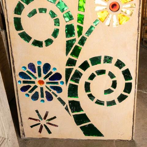 #48870 Vintage Floral Mosaic Stained Glass Window image 7