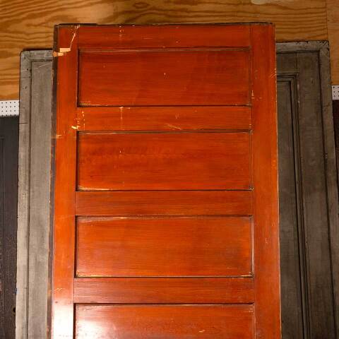 #48889 41x102 Salvaged Antique 6 Panel Pocket Door image 2