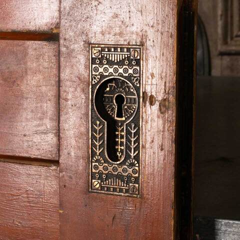 #48889 41x102 Salvaged Antique 6 Panel Pocket Door image 4