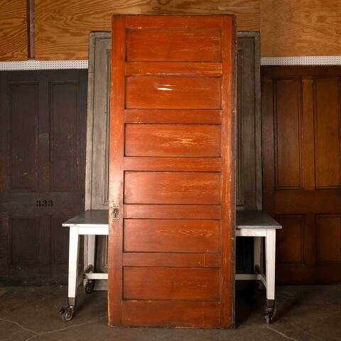 #48889 41x102 Salvaged Antique 6 Panel Pocket Door image 5