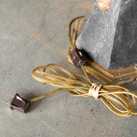 #48972 Vintage Lamp with Metal Flowers image 6