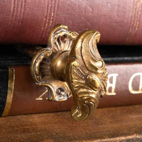 #48989 Ornate Brass Thumb Turn Door Hardware image 6