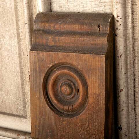 #48997 Salvaged Antique Wood Rosette Trim Block image 2