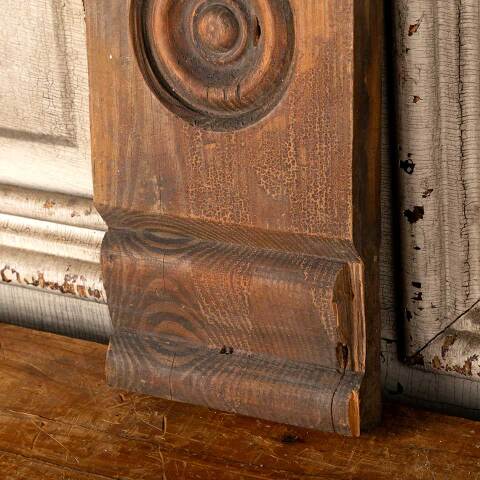 #48997 Salvaged Antique Wood Rosette Trim Block image 3